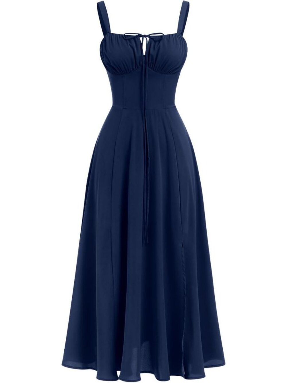 Floral Boho Midi Dress for Women - Summer Corset Lace-Up A-Line Sundress with